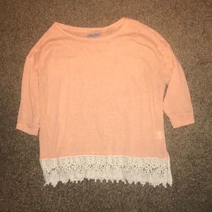 Peach Lace Top